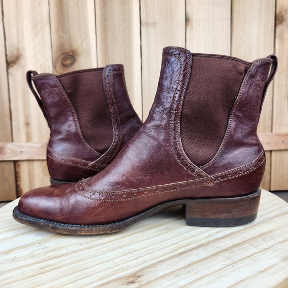 J B‎ Hill Texas Paddock Spectator Boots Womens 8 Mens 6 Custom Leather Western - Picture 6 of 13